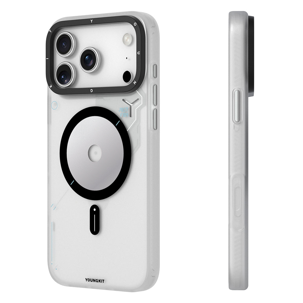 Apple iPhone 17 Pro Kılıf M-safe Şarj Özellikli Disk Desenli Youngkit Disc Battle Kapak