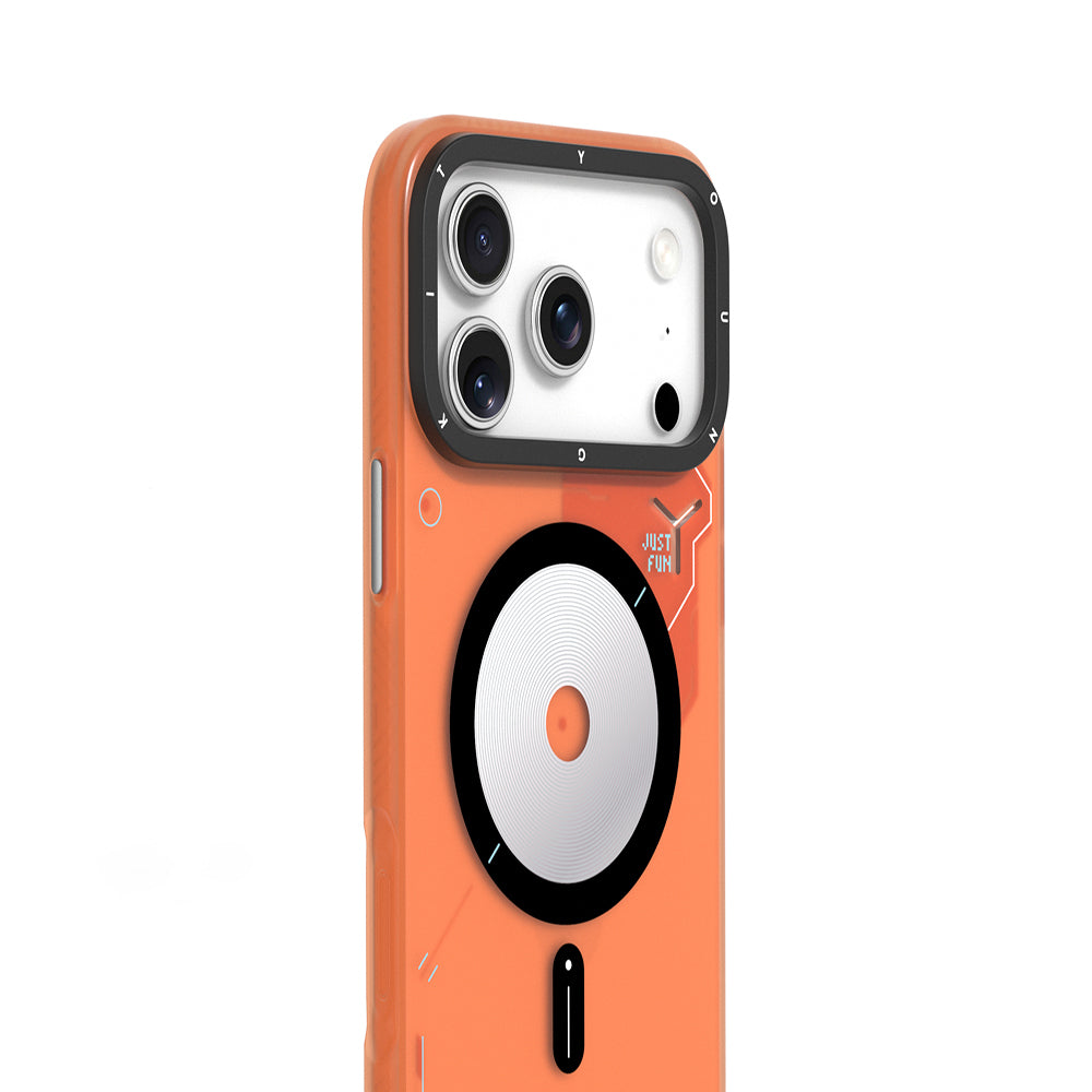 Apple iPhone 17 Pro Kılıf M-safe Şarj Özellikli Disk Desenli Youngkit Disc Battle Kapak