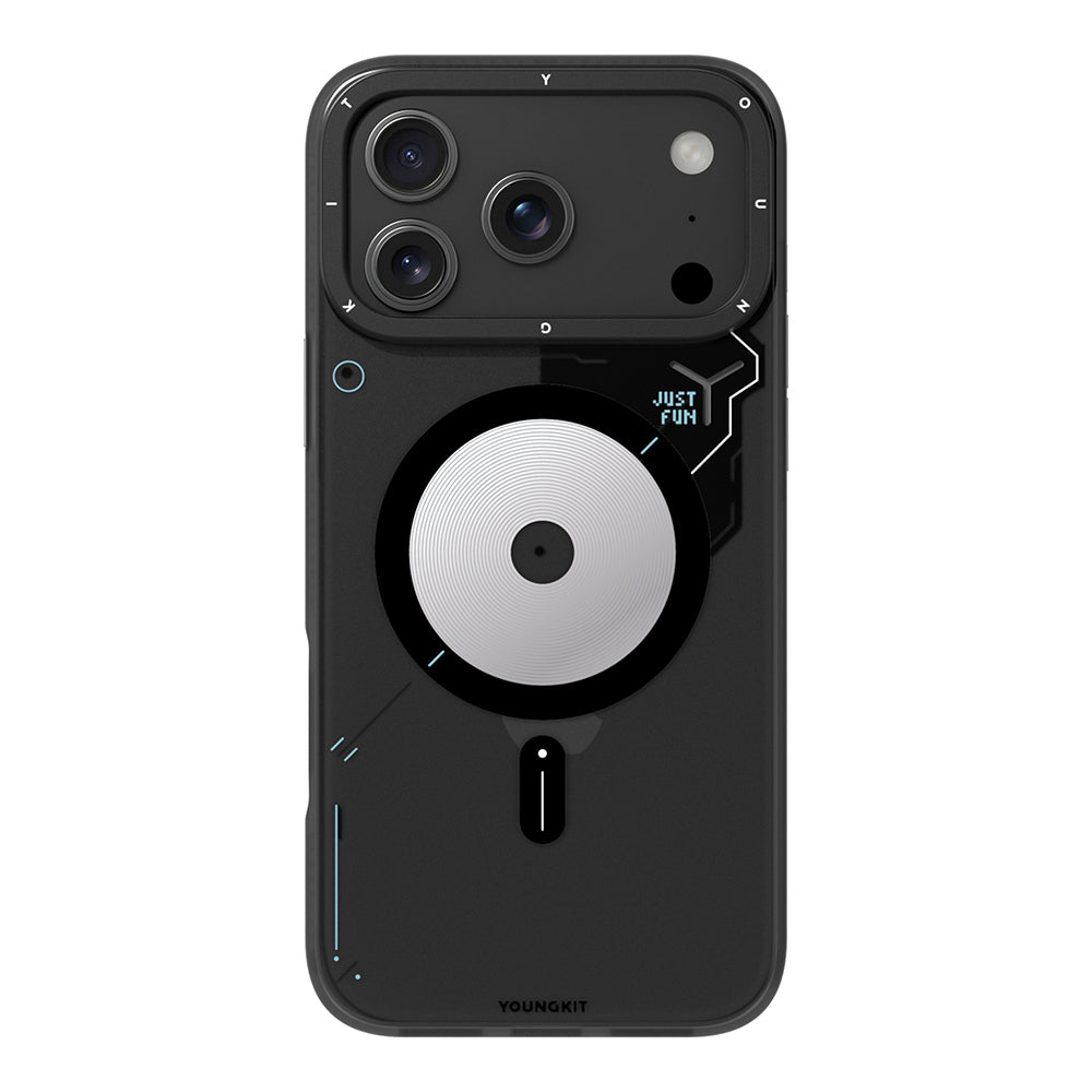 Apple iPhone 17 Pro Kılıf M-safe Şarj Özellikli Disk Desenli Youngkit Disc Battle Kapak
