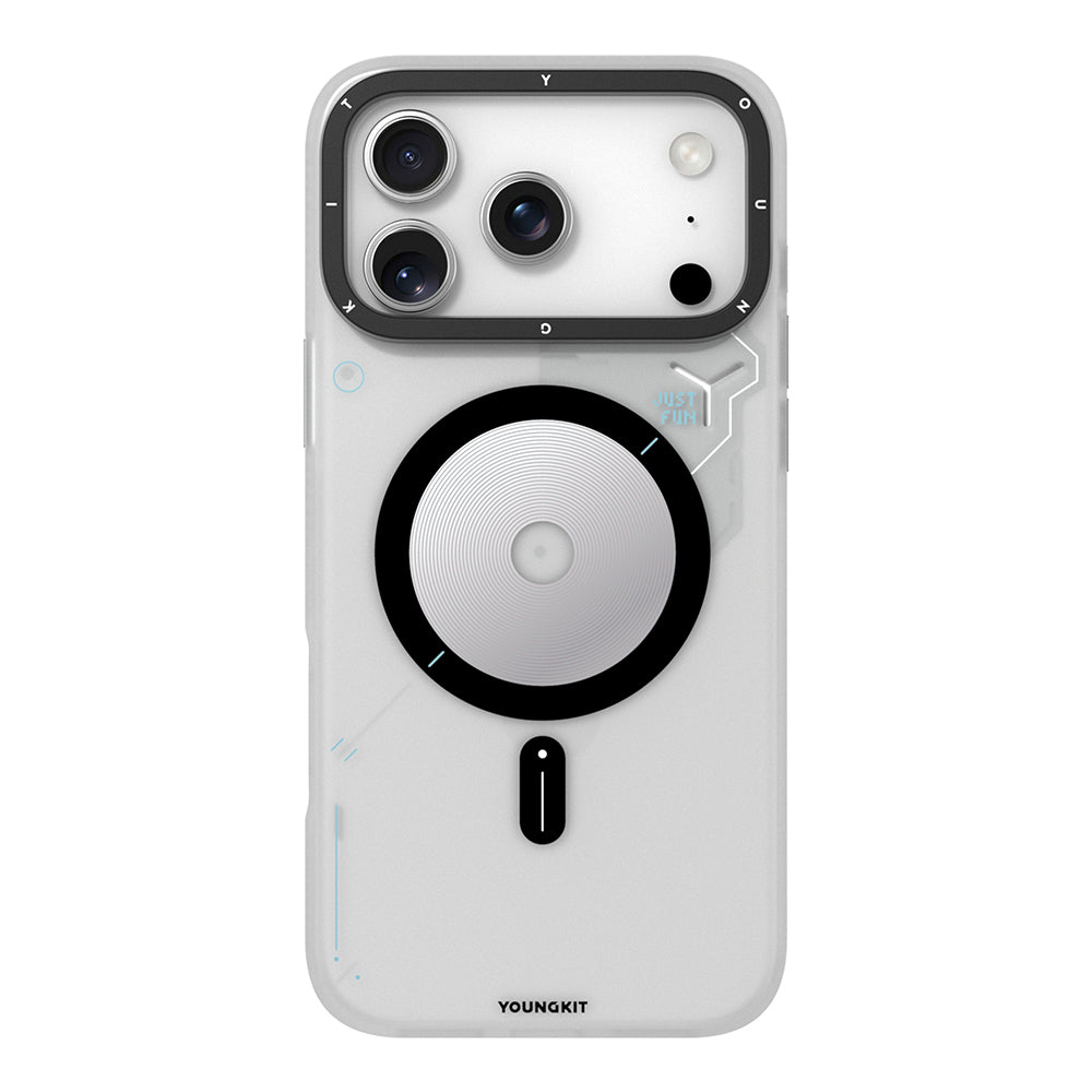 Apple iPhone 17 Pro Kılıf M-safe Şarj Özellikli Disk Desenli Youngkit Disc Battle Kapak