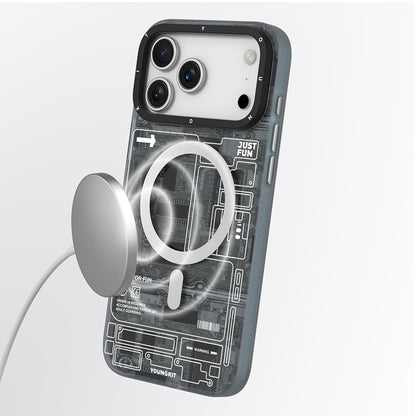 Apple iPhone 17 Pro Kılıf M-safe Şarj Özellikli Kamera Denetim Butonlu Youngkit Technology Serisi Kapak