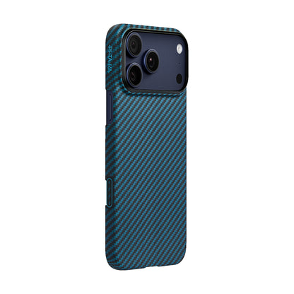 Apple iPhone 17 Pro Kılıf M-Safe Şarj Özellikli Kamera Kontrol Butonlu Aramid Fiber Pitaka Ultra-Slim Kapak