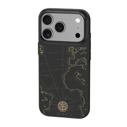 Apple iPhone 17 Pro Kılıf M-safe Şarj Özellikli Karbon Fiber Tasarımlı Benks ArmorEdge Air Navigator Kevlar Kapak