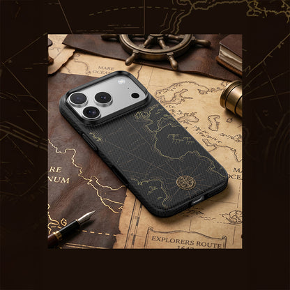 Apple iPhone 17 Pro Kılıf M-safe Şarj Özellikli Karbon Fiber Tasarımlı Benks ArmorEdge Air Navigator Kevlar Kapak