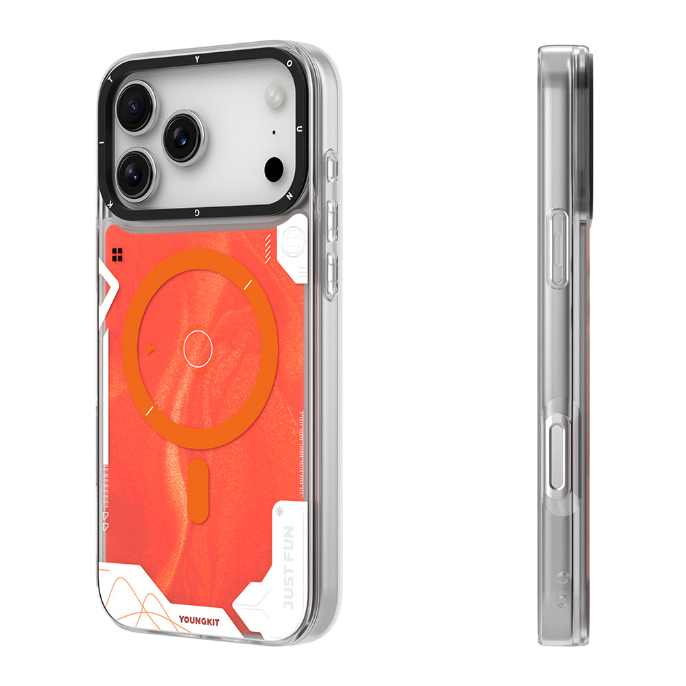 Apple iPhone 17 Pro Kılıf M-safe Şarj Özellikli Parlak Kumlu Sıvılı Tasarımlı Galaxy Fantasy Serisi Kapak