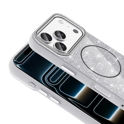 Apple iPhone 17 Pro Kılıf M-safe Şarj Özellikli Parlayan Simli Zore Okso Kapak