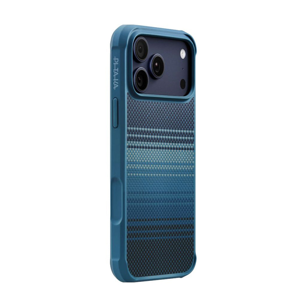 Apple iPhone 17 Pro Kılıf M-safe Şarj Özellikli Pitaka Tactile Woven Sunset-Moonrise Aramid Pro Guard Serisi Kapak