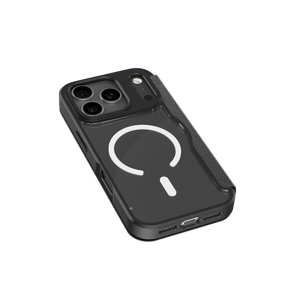 Apple iPhone 17 Pro Kılıf M-Safe Şarj Özellikli Raptic Air Folio Şeffaf Kartlıklı Kapaklı Kılıf