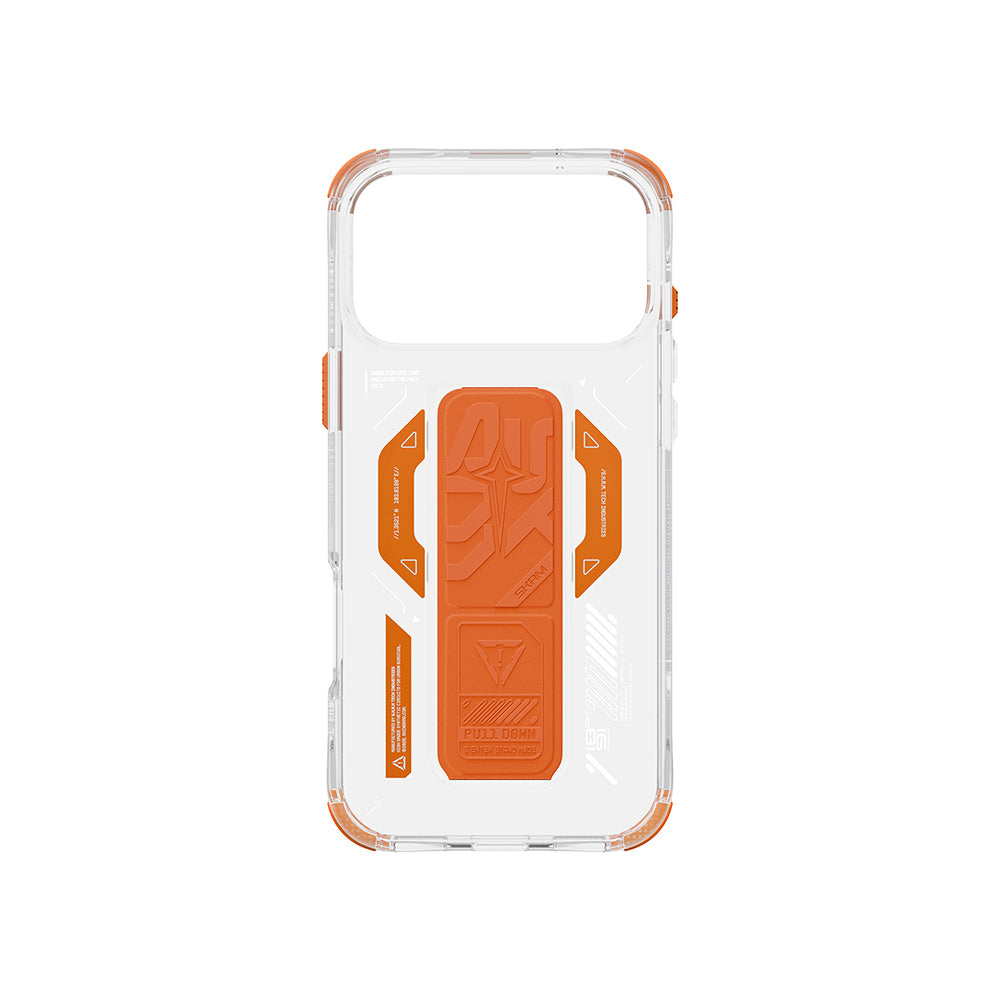 Apple iPhone 17 Pro Kılıf M-safe Şarj Özellikli Teknoloji Desenli Skinarma Helio Mag Charge Standlı Kapak