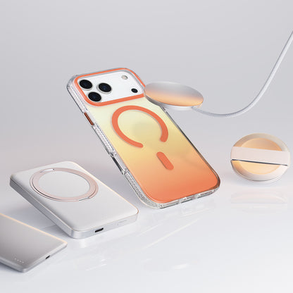 Apple iPhone 17 Pro Kılıf M-safe Şarj Özellikli Transparan Renk Geçişli Zore Toros Kapak