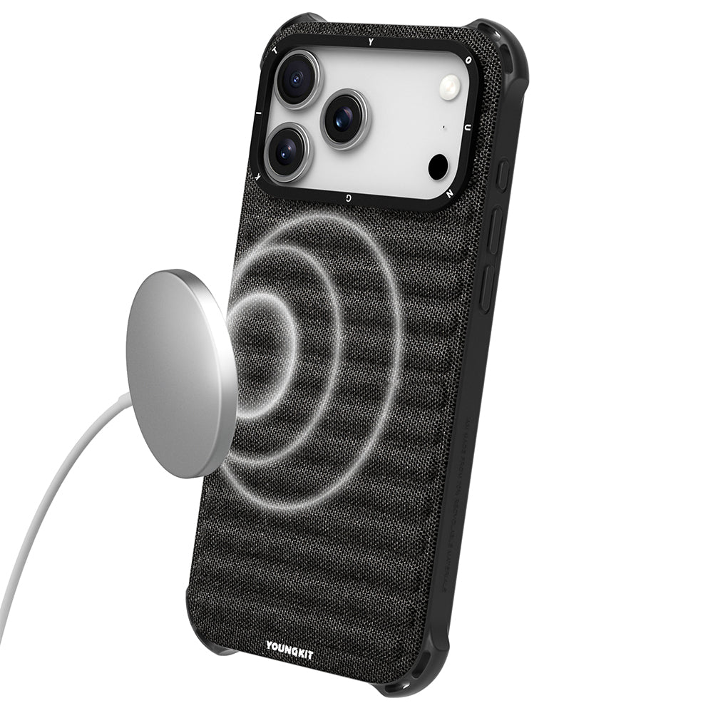 Apple iPhone 17 Pro Kılıf M-safe Şarj Özellikli Youngkit Canvas Serisi Kapak