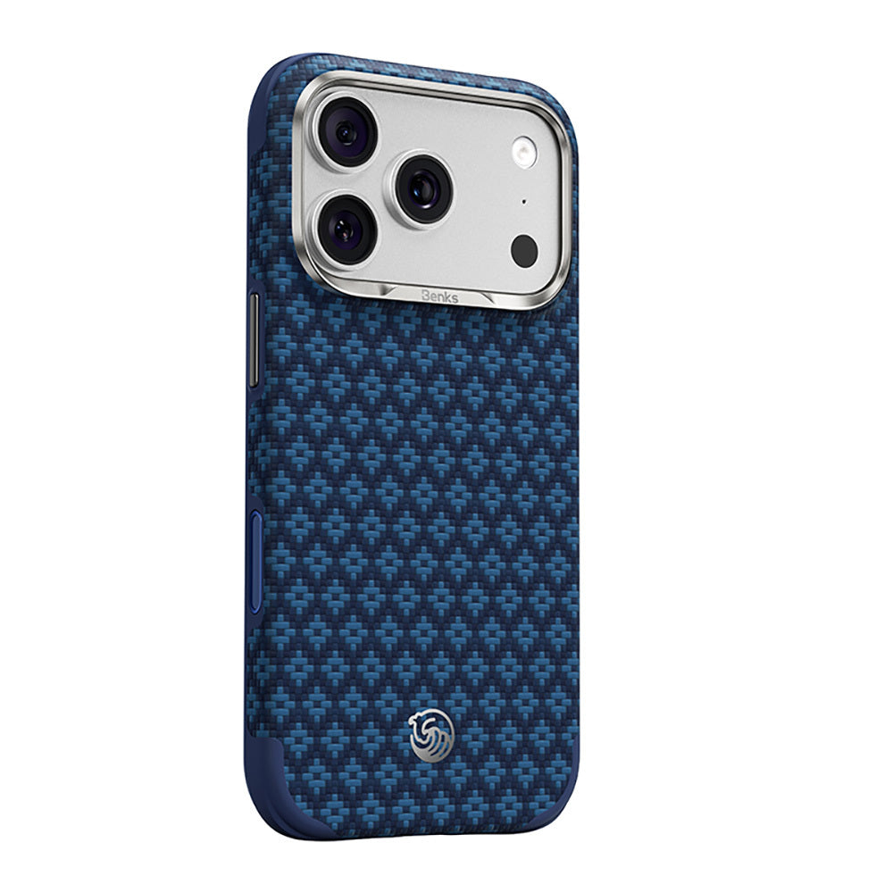 Apple iPhone 17 Pro Kılıf M-Safe Şarj Özellikli Yükseltilmiş Kamera Çerçeveli Benks ArmorGrid ArmorEdge X9 Serisi Kevlar Karbon Kapak
