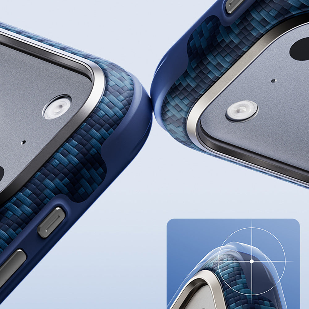 Apple iPhone 17 Pro Kılıf M-Safe Şarj Özellikli Yükseltilmiş Kamera Çerçeveli Benks ArmorGrid ArmorEdge X9 Serisi Kevlar Karbon Kapak