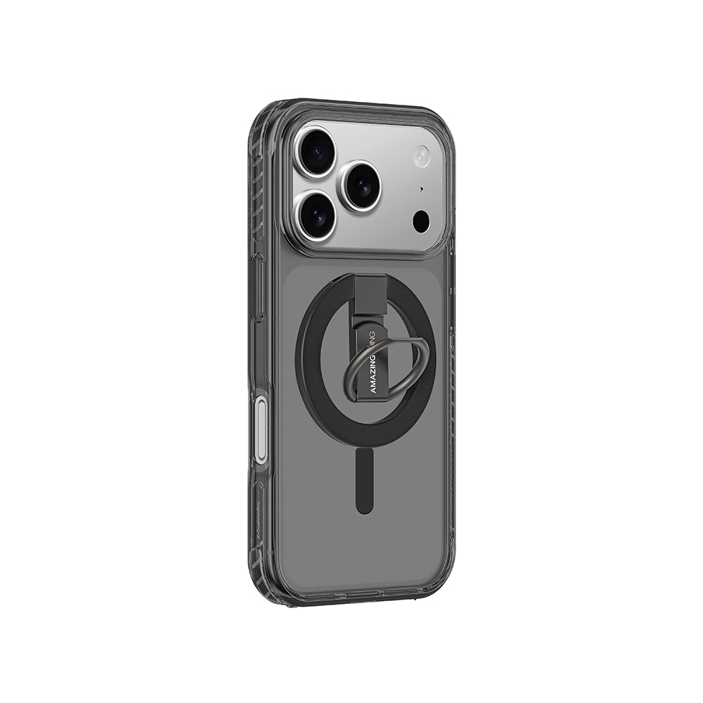 Apple iPhone 17 Pro Kılıf M-safe Şarj Özellikli Yüzük Standlı Amazingthing Titan Pro Serisi Kapak