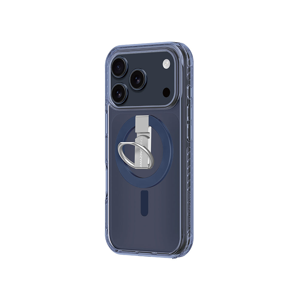 Apple iPhone 17 Pro Kılıf M-safe Şarj Özellikli Yüzük Standlı Amazingthing Titan Pro Serisi Kapak