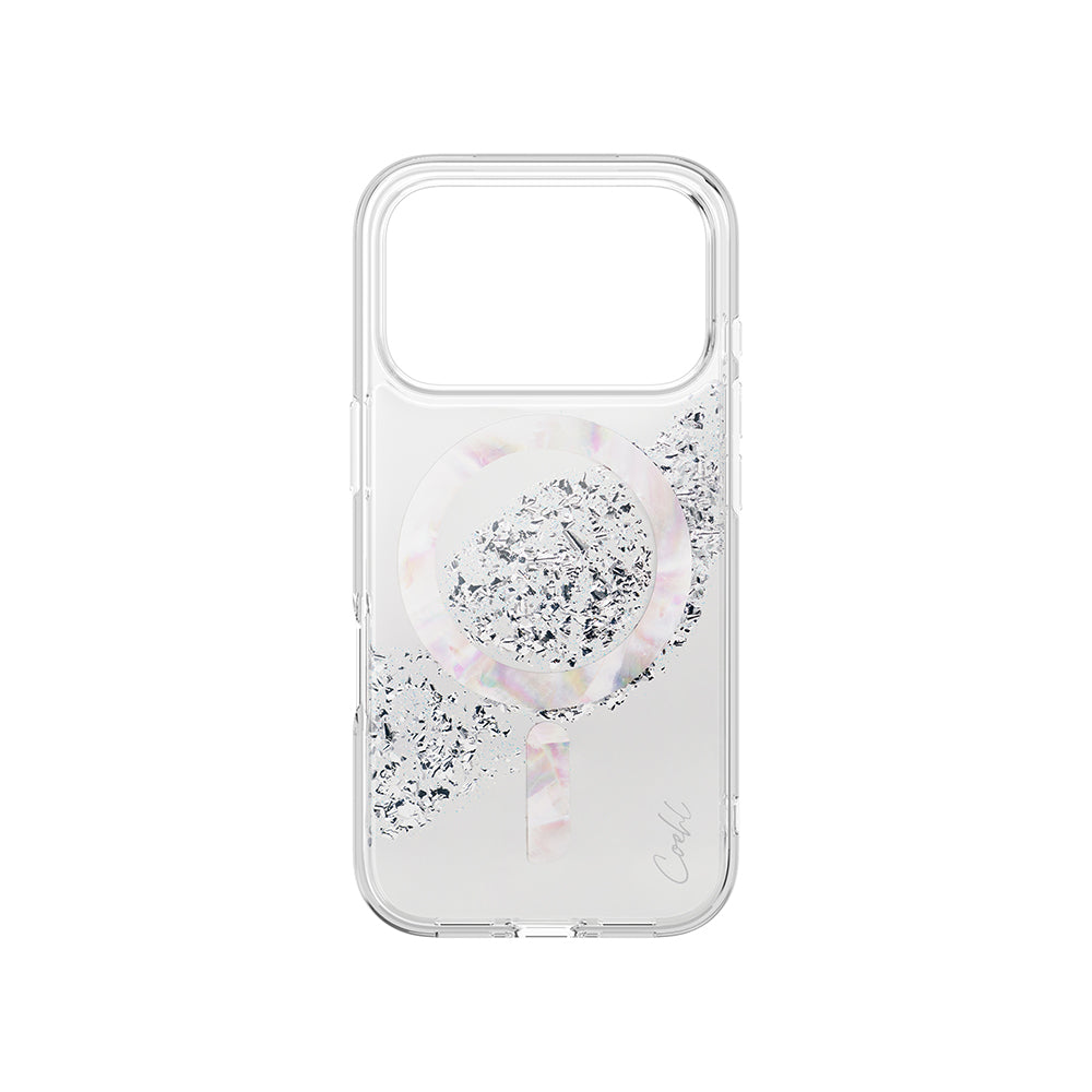 Apple iPhone 17 Pro Kılıf M-safe Şarj Parlak Kristal Desenli Coehl Crystelle Kapak