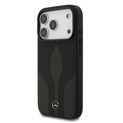 Apple iPhone 17 Pro Kılıf Mercedes Benz Orjinal Lisanslı M-safe Şarj Özellikli Dokulu Desenli Deri Kapak