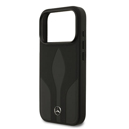 Apple iPhone 17 Pro Kılıf Mercedes Benz Orjinal Lisanslı M-safe Şarj Özellikli Dokulu Desenli Deri Kapak