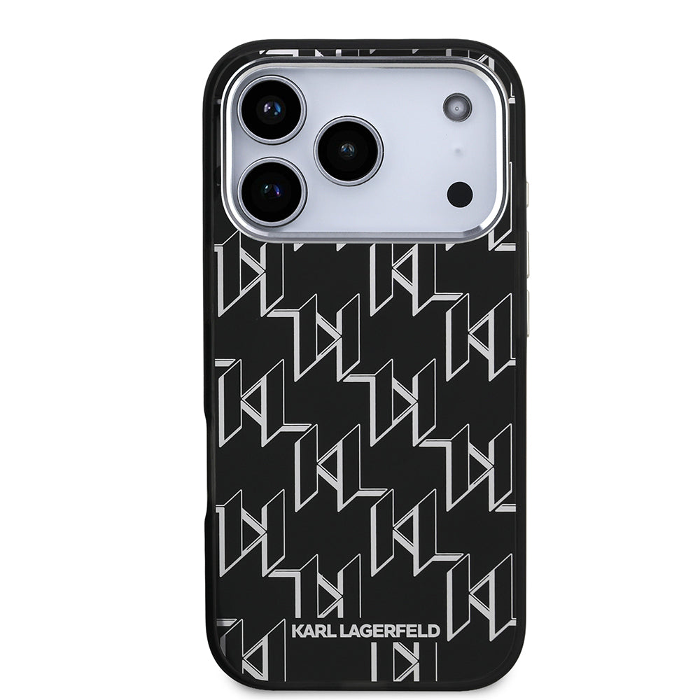 Apple iPhone 17 Pro Kılıf Orjinal Lisanslı M-safe Şarj Özellikli Karl Lagerfeld IML Baskılı Monogram Dizayn Kapak