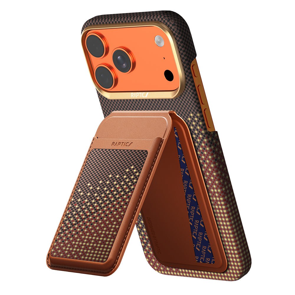 Apple iPhone 17 Pro Kılıf Raptic 2in1 Bundle Kit Aramid Skin Serenity Serisi Kartlık ve Karbon Kapak