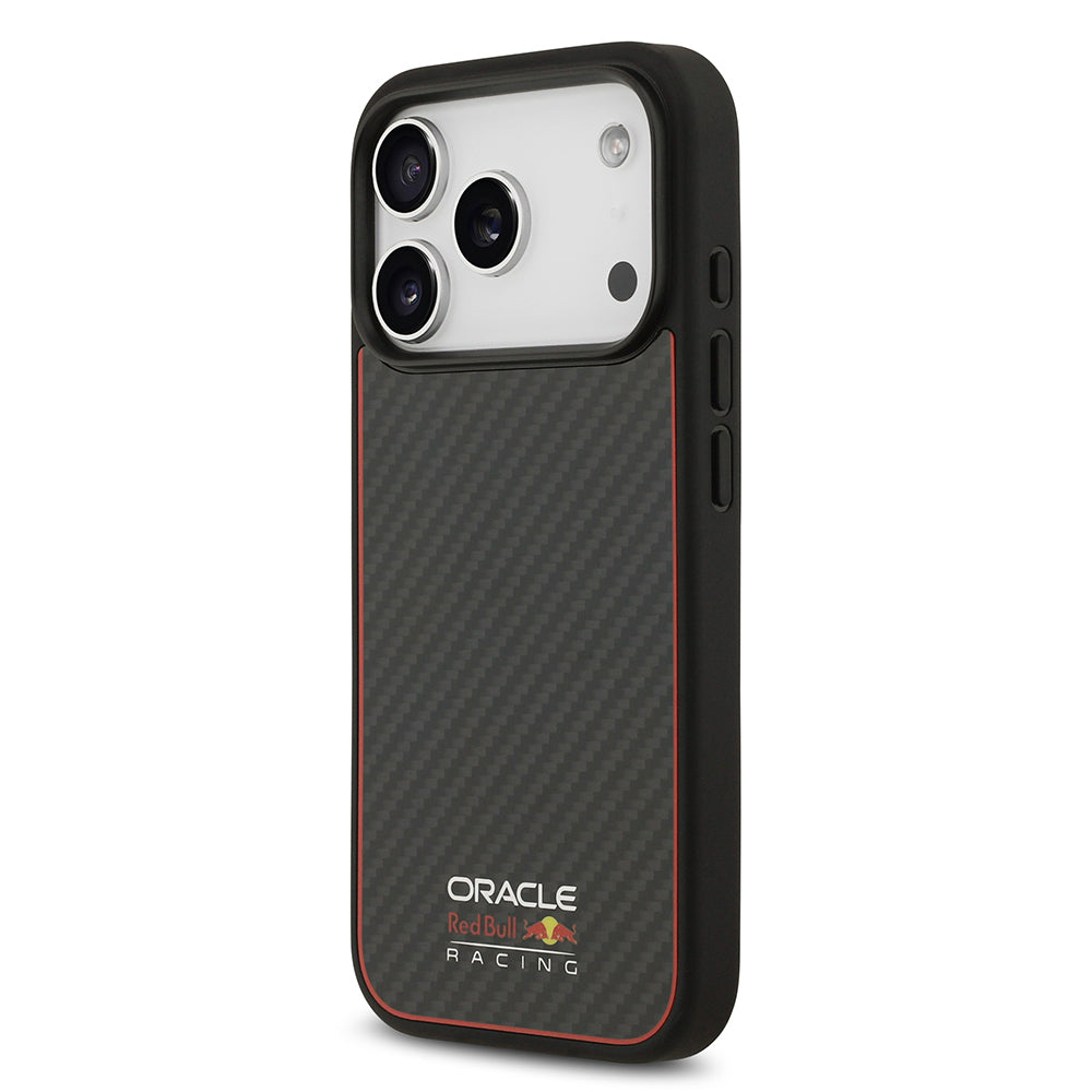 Apple iPhone 17 Pro Kılıf Redbull Orjinal Lisanslı M-safe Şarj Özellikli Karbon Fiber Parlayan Logolu Kapak