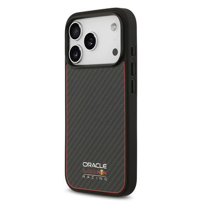 Apple iPhone 17 Pro Kılıf Redbull Orjinal Lisanslı M-safe Şarj Özellikli Karbon Fiber Parlayan Logolu Kapak