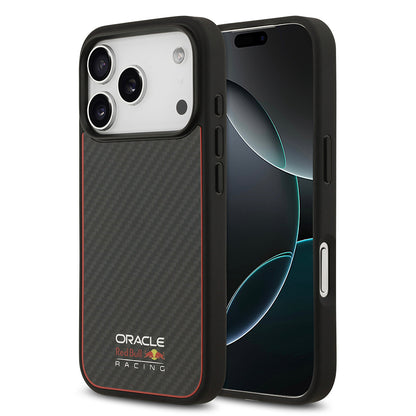 Apple iPhone 17 Pro Kılıf Redbull Orjinal Lisanslı M-safe Şarj Özellikli Karbon Fiber Parlayan Logolu Kapak