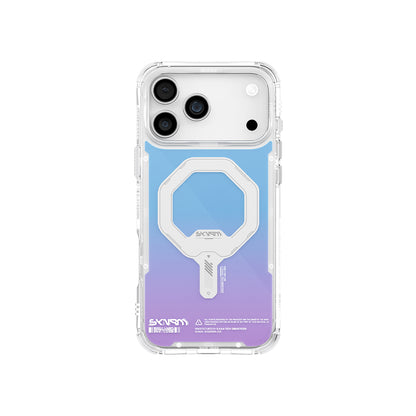 Apple iPhone 17 Pro Kılıf Skinarma M-Safe Şarj Özellikli IML Baskılı Holografik MYST Kapak