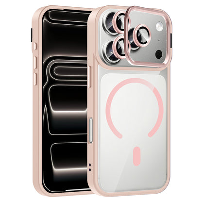 Apple iPhone 17 Pro Kılıf Standlı ve Kamera Lens Hediyeli M-Safe Şarj Özellikli Zore Etro Kapak