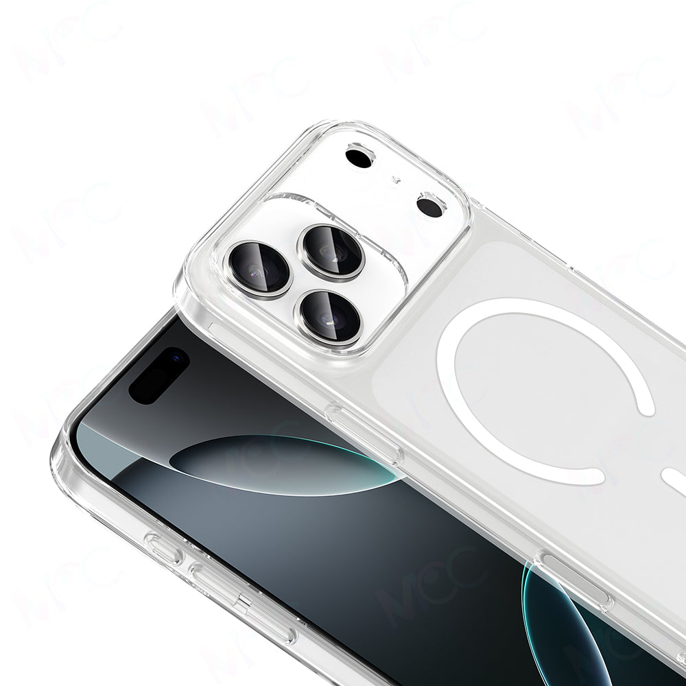 Apple iPhone 17 Pro Kılıf Zore M-safe Şarj Özellikli Şeffaf Kamera Çerçeveli Porto Kapak