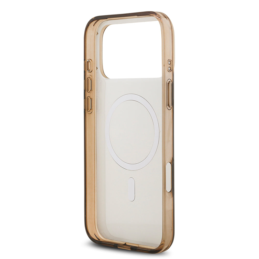 Apple iPhone 17 Pro Max Kılıf Guess Orjinal Lisanslı M-safe Şarj Özellikli IML Baskılı Klasik Logolu 4G Desenli Kapak