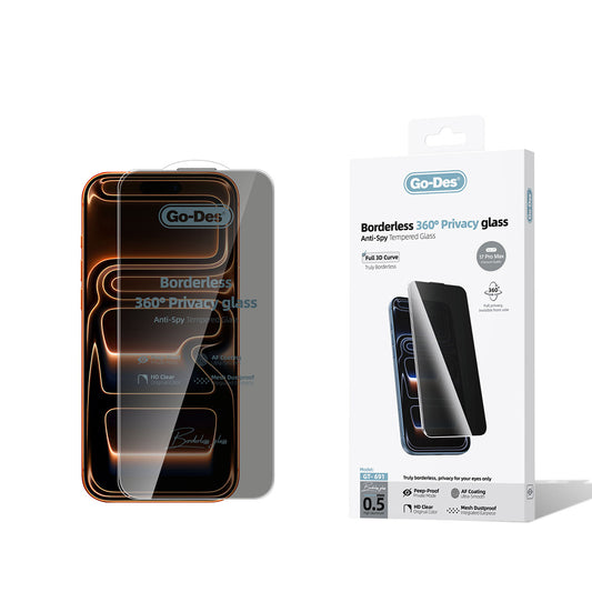 Apple iPhone 17 Pro Max Go Des Borderless Privacy Temperli Cam Ekran Koruyucu