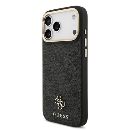 Apple iPhone 17 Pro Max Guess Orjinal Lisanslı 4G ve Yazı Logolu Kılıf + Ekran Koruyucu + Lens Koruyucu 3in1 Aksesuar Seti