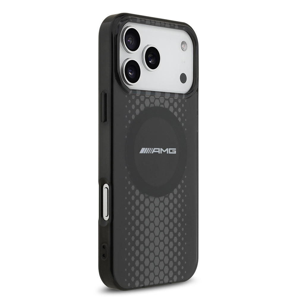 Apple iPhone 17 Pro Max Kılıf AMG Orjinal Lisanslı Çift Katmanlı Büyük Logolu Petek Desenli Kapak