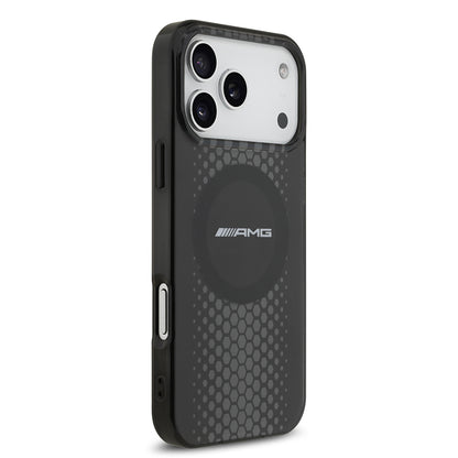 Apple iPhone 17 Pro Max Kılıf AMG Orjinal Lisanslı Çift Katmanlı Büyük Logolu Petek Desenli Kapak