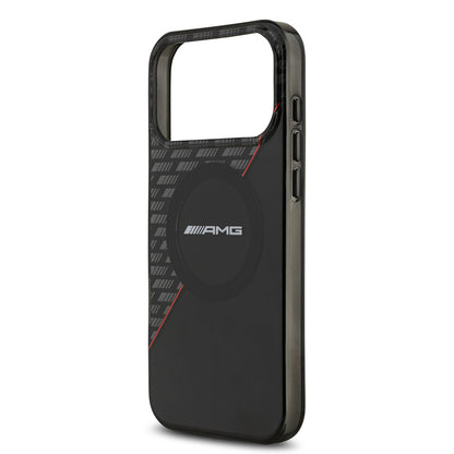 Apple iPhone 17 Pro Max Kılıf AMG Orjinal Lisanslı M-safe Şarj Özellikli Çift Katmanlı Kırmızı Çapraz Çizgili Kapak
