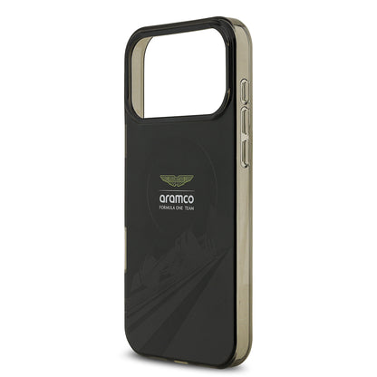 Apple iPhone 17 Pro Max Kılıf Aston Martin Orjinal Lisanslı M-safe Şarj Özellikli IML Baskı Logolu Formula Tasarımlı Kapak