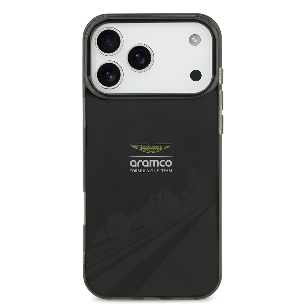 Apple iPhone 17 Pro Max Kılıf Aston Martin Orjinal Lisanslı M-safe Şarj Özellikli IML Baskı Logolu Formula Tasarımlı Kapak