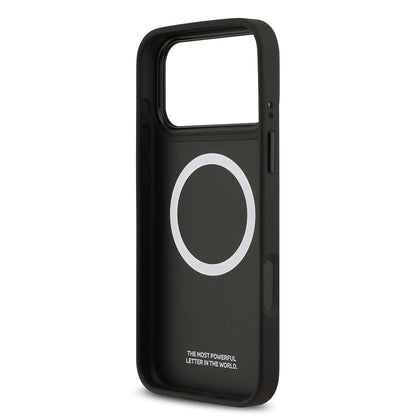 Apple iPhone 17 Pro Max Kılıf BMW Orjinal Lisanslı M-safe Şarj Özellikli Metal BMW ve M Logolu PU Karbon Tasarımlı Kapak