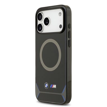 Apple iPhone 17 Pro Max Kılıf BMW Orjinal Lisanslı M-safe Şarj Özellikli Metal Buton Tasarımlı IML Baskılı M Dizayn Kapak