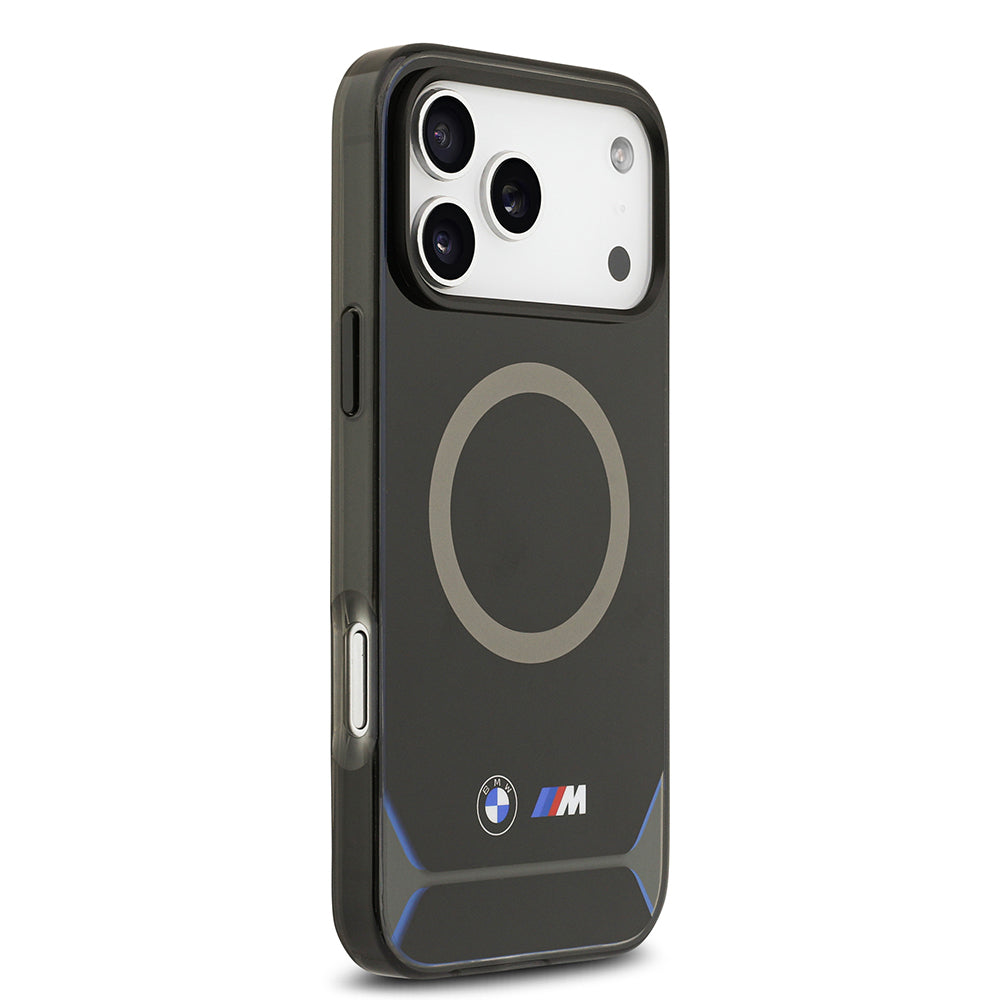 Apple iPhone 17 Pro Max Kılıf BMW Orjinal Lisanslı M-safe Şarj Özellikli Metal Buton Tasarımlı IML Baskılı M Dizayn Kapak