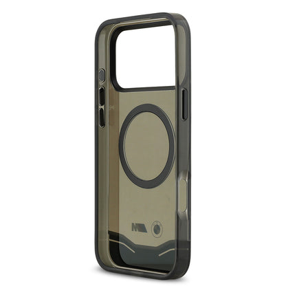 Apple iPhone 17 Pro Max Kılıf BMW Orjinal Lisanslı M-safe Şarj Özellikli Metal Buton Tasarımlı Tranparan M Dizayn Kapak