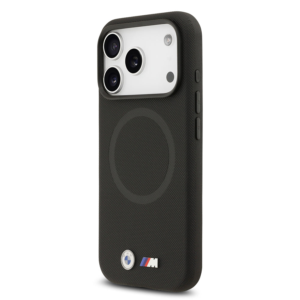 Apple iPhone 17 Pro Max Kılıf BMW Orjinal Lisanslı M-safe Şarj Özellikli Metal Logolu Delikli M Dizayn Deri Kapak