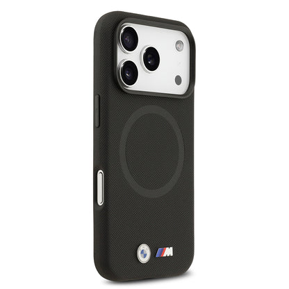 Apple iPhone 17 Pro Max Kılıf BMW Orjinal Lisanslı M-safe Şarj Özellikli Metal Logolu Delikli M Dizayn Deri Kapak