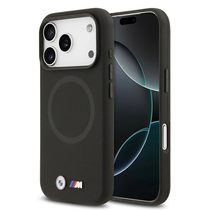 Apple iPhone 17 Pro Max Kılıf BMW Orjinal Lisanslı M-safe Şarj Özellikli Metal Logolu Delikli M Dizayn Deri Kapak