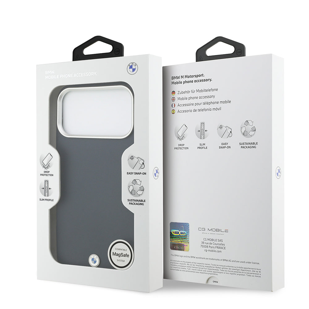 Apple iPhone 17 Pro Max Kılıf BMW Orjinal Lisanslı M-safe Şarj Özellikli Metal Logolu Tam Kaplama Deri Kapak