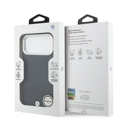 Apple iPhone 17 Pro Max Kılıf BMW Orjinal Lisanslı M-safe Şarj Özellikli Metal Logolu Tam Kaplama Deri Kapak