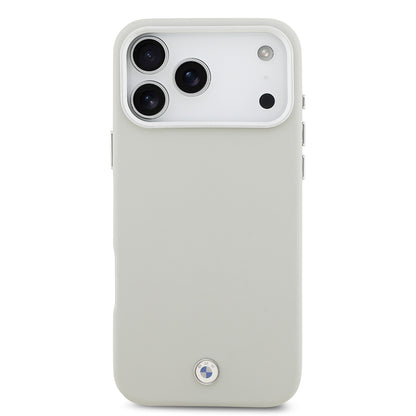Apple iPhone 17 Pro Max Kılıf BMW Orjinal Lisanslı M-safe Şarj Özellikli Metal Logolu Tam Kaplama Deri Kapak