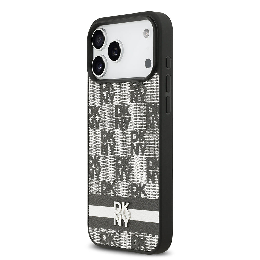 Apple iPhone 17 Pro Max Kılıf DKNY Orjinal Lisanslı M-safe Şarj Özellikli 3D Yazılı Metal Logolu Kapak