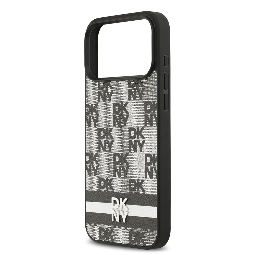 Apple iPhone 17 Pro Max Kılıf DKNY Orjinal Lisanslı M-safe Şarj Özellikli 3D Yazılı Metal Logolu Kapak